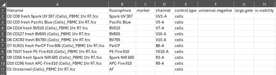 Control file example